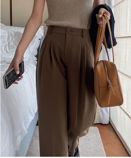 roll-up tuck slacks/3color