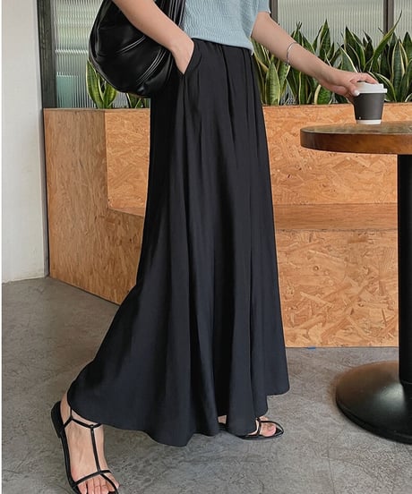 satin flare pants/2color
