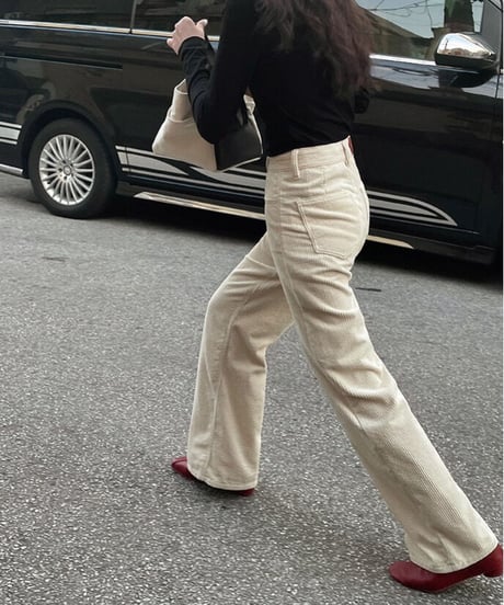 corduroy straight pants/4color