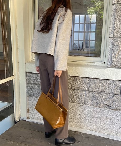no collar short jacket 【Wool 100%】