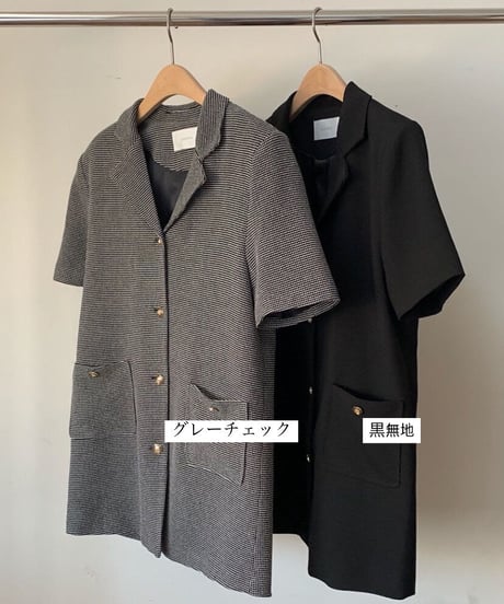 jacket mini dress(half sleeve)/2color
