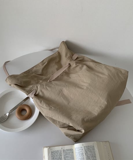 ribbon nylon tote bag/2color(ネコポス)