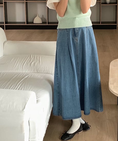 denim flare skirt