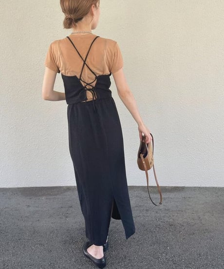 back lace up set up dress(下)/4color