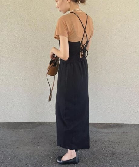 back lace up set up dress(上)/4color
