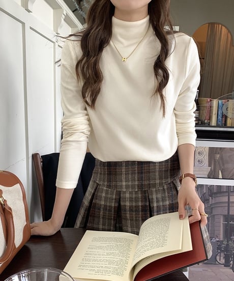 fleece high neck tops/2color