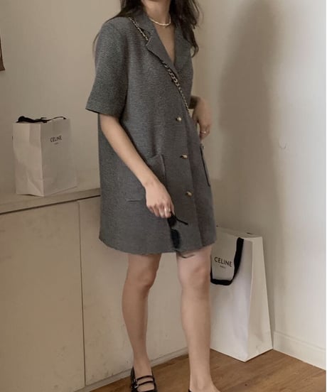 jacket mini dress(half sleeve)/2color