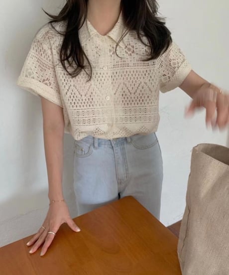 lace summer shirts/2color(ネコポス)