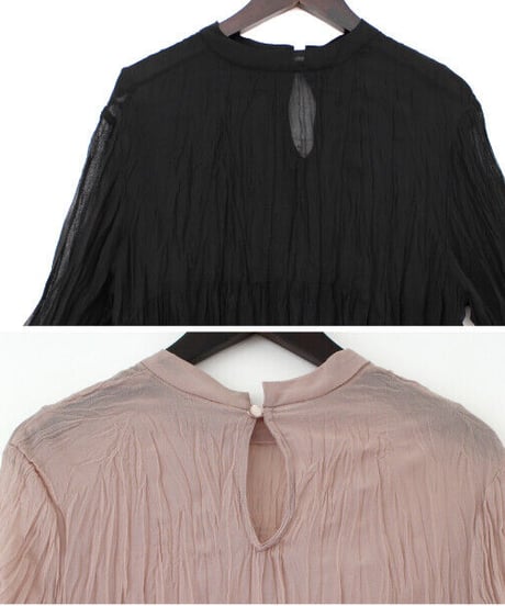 [OUTLET]chiffon pleats tops/4color（ネコポス対象）