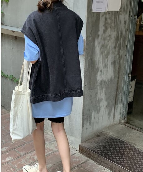 denim over vest/2color