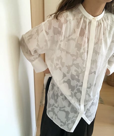 2way sheer jacquard shirt/2color