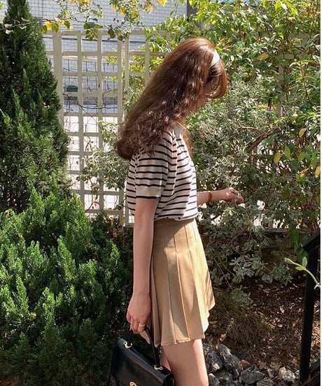 border skipper knit tee/2color
