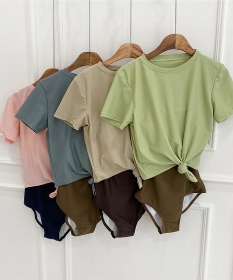 swimsuit & T-shirt set/4color