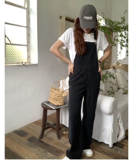 black denim salopette