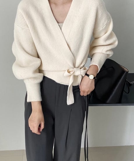cache-coeur ribbon knit/3color