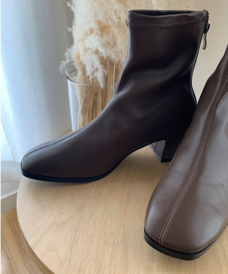[OUTLET]eco leather short boots/3color