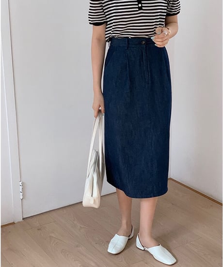 medium denim  skirt/2color
