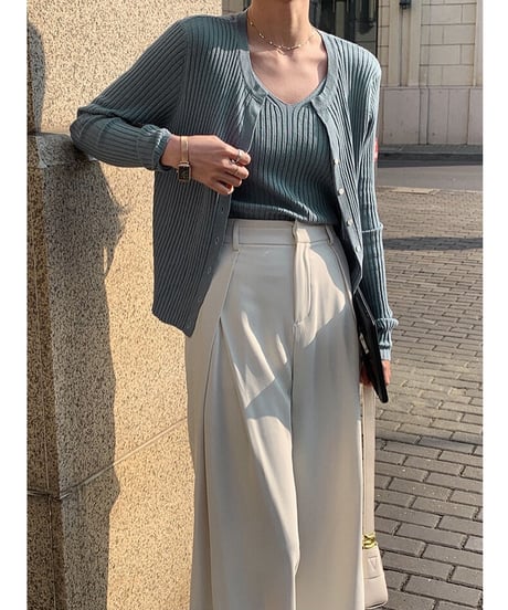 [OUTLET]rib ensemble like tops/2color
