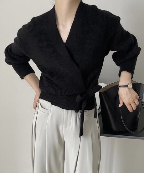 cache-coeur ribbon knit/3color