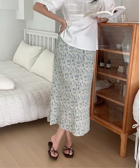 flower A line skirt/2color
