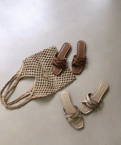 cross stitch flat sandal/3color