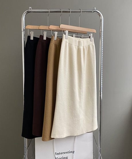 knit long skirt/4color