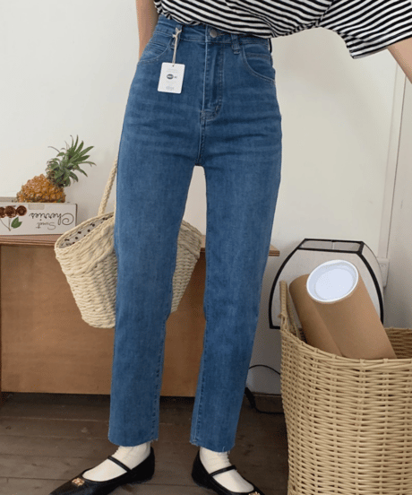 (meet me)cropped slim denim pants