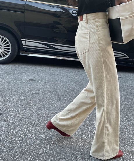 corduroy straight pants/4color