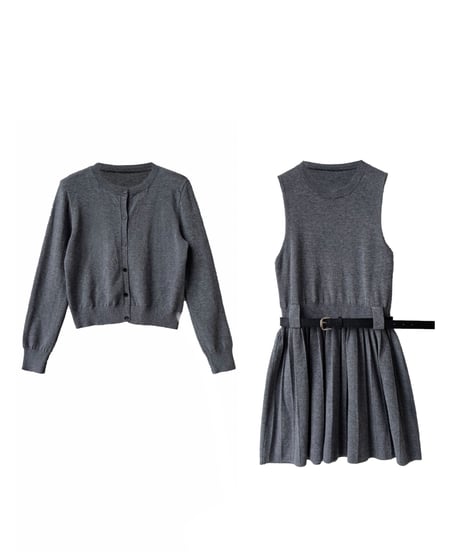 set up knit mini OP/2color