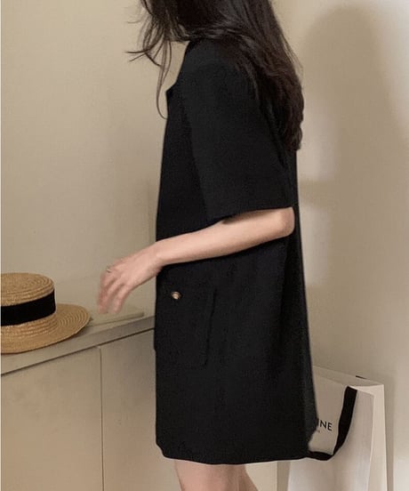 jacket mini dress(half sleeve)/2color