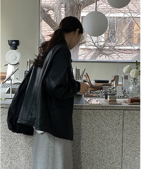 eco leather over blouson