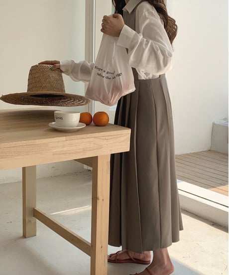 box pleats sleeveless dress/2color