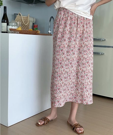 flower A line skirt/2color