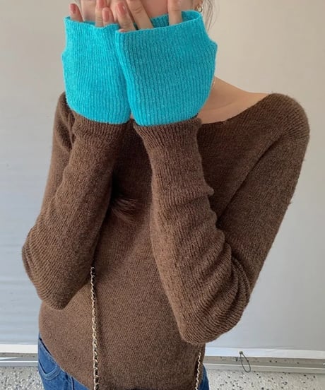 bi-color simple knit/2color(ネコポス)