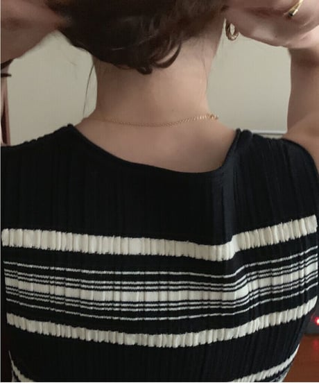 random border sleeveless OP/2color