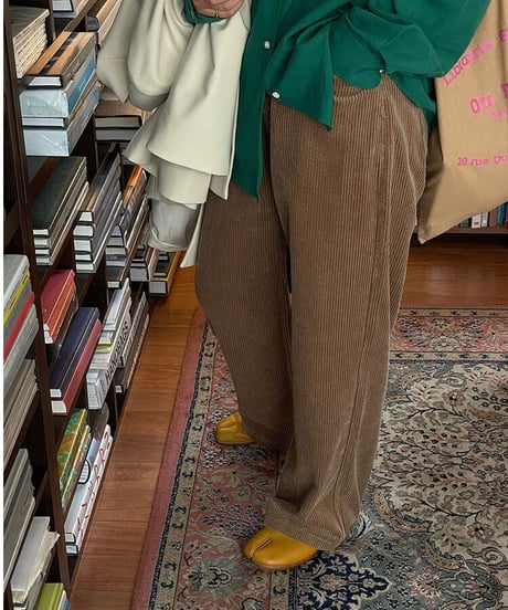 corduroy straight pants/4color