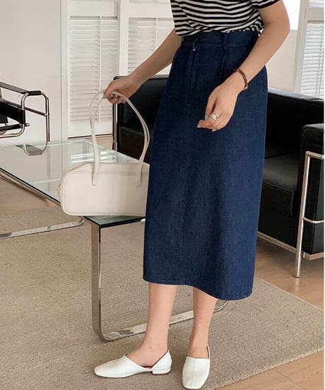 medium denim  skirt/2color