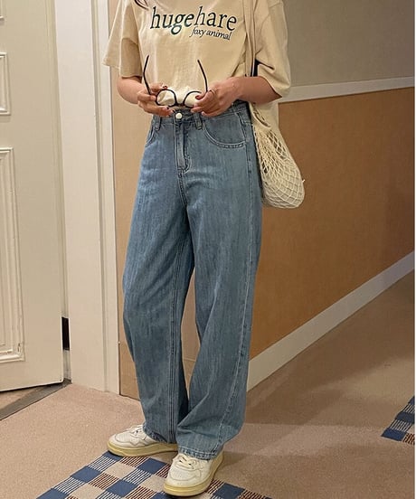 (standard)high rise straight denim/3color