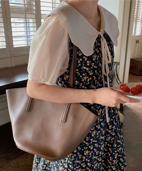 design collar ribbon blouse/3color