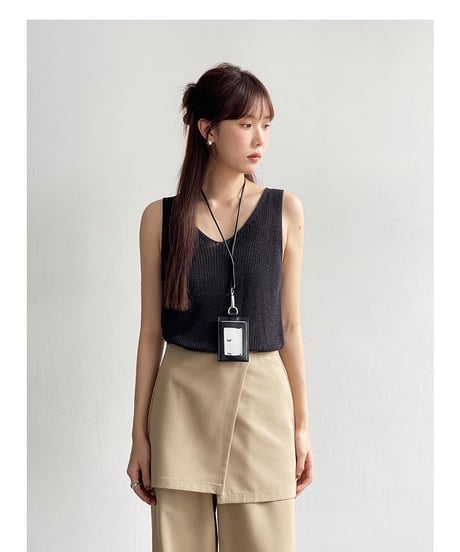 2way wrap layer slacks/2color
