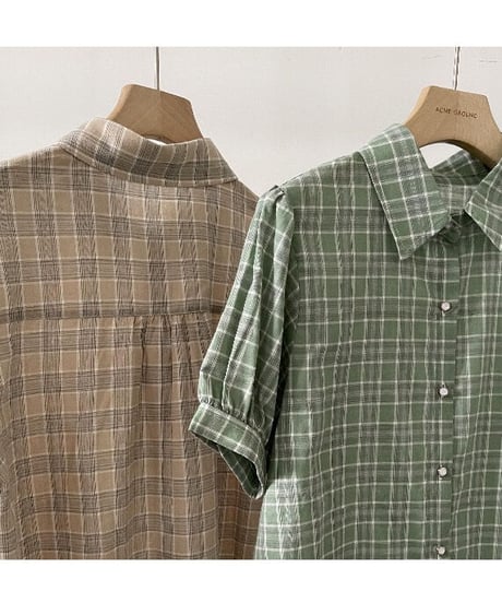 retro check shirt(half sleeve)/2color(ネコポス)