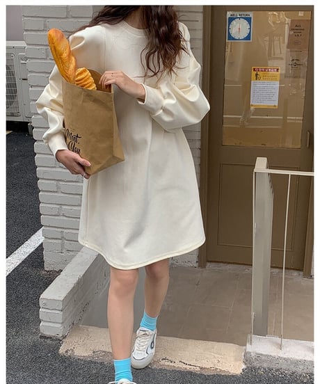 balloon sleeve middle one-piece/2color