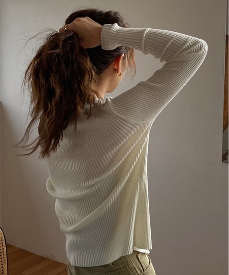 zip up rib knit/5color(ネコポス)