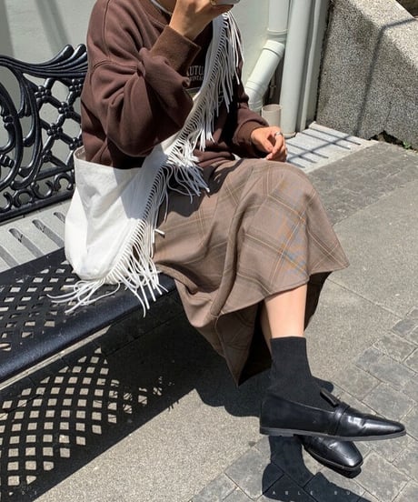 glen check skirt/2color