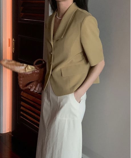 open collar jacket(half sleeve)/4color