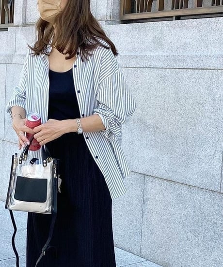 stripe over shirt/3color