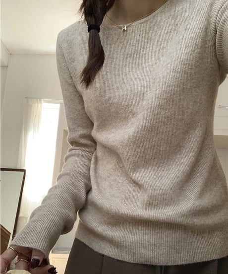 basic rib knit long-T/3color