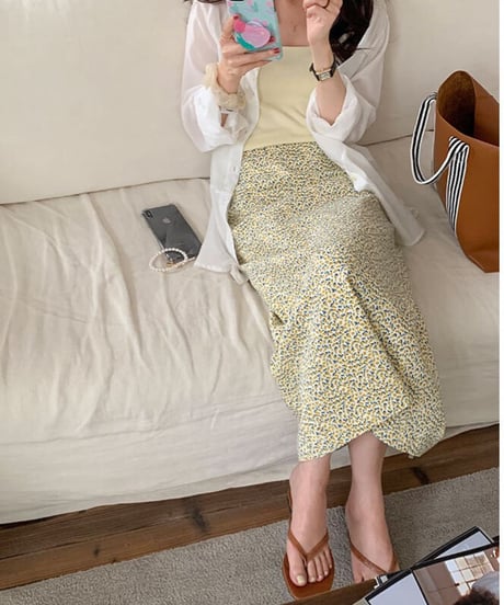lemon long skirt