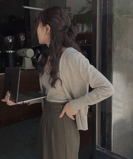 knit camisole & cardigan ensemble /4color