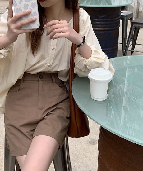 [OUTLET]high-waist short pants/2color